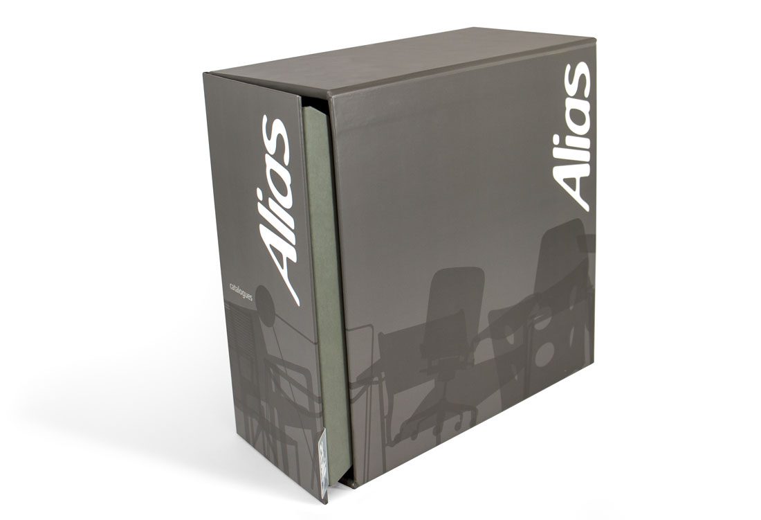 Box for leaflets with transparent PVC flap