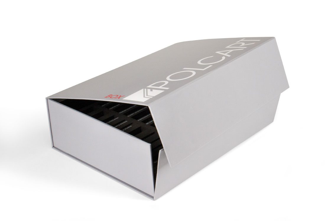 Box porta campioni con nicchia in foam stampato